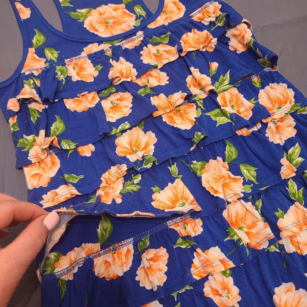 Hollister Blue Floral Ruffle Tank Top | Size Small - Picture 4 of 10